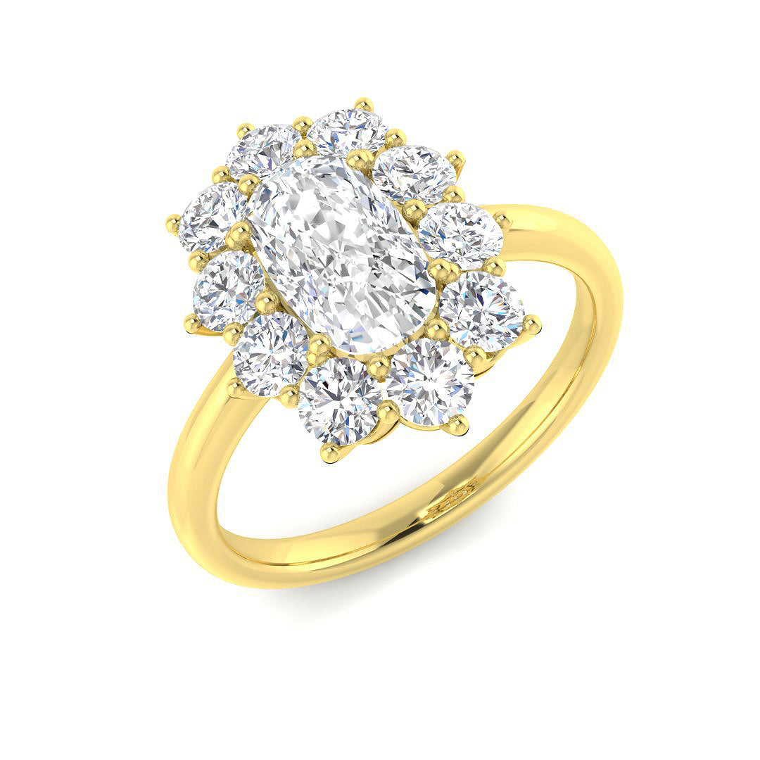 9ct Yellow Gold Cushion Cvd Old Cut Ring 1