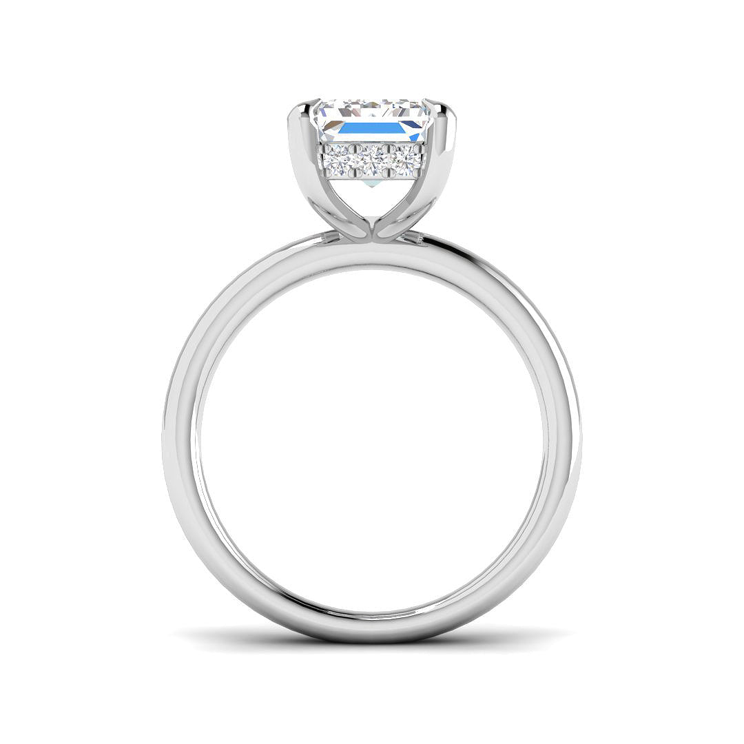 9ct White Gold Emerald Cut Lab Grown Diamond Ring 2