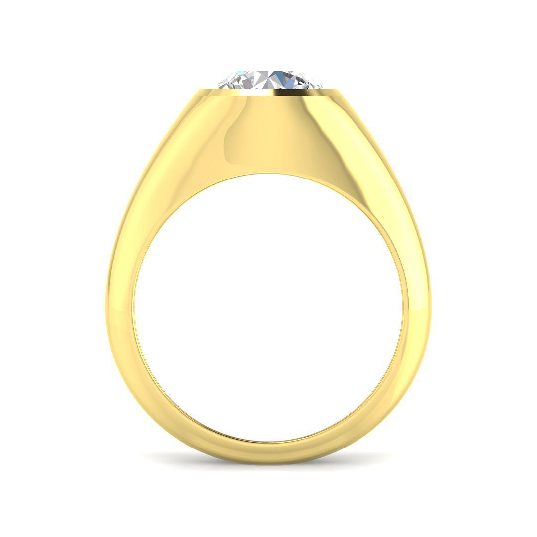 9ct Yellow Gold Round Lab Grown Diamond Ring 2
