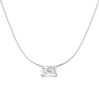 9ct White Gold Emerald Cut Lab Grown Diamond Necklace 1