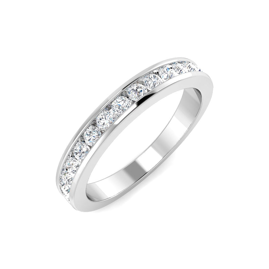 9ct White Gold Round Diamond Ring 1