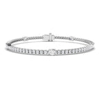 9ct White Gold Oval Lab Grown Diamond Bracelet 1