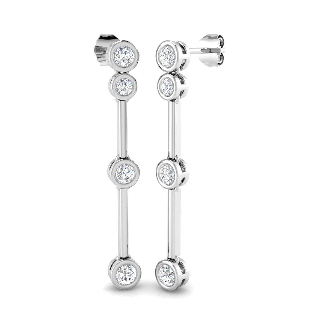 9ct White Gold Round Lab Grown Diamond Earrings 1