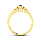 9ct Yellow Gold Oval Blue Sapphire and Diamond Ring 2