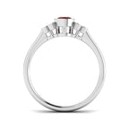 9ct White Gold Oval Ruby and Diamond Ring 2