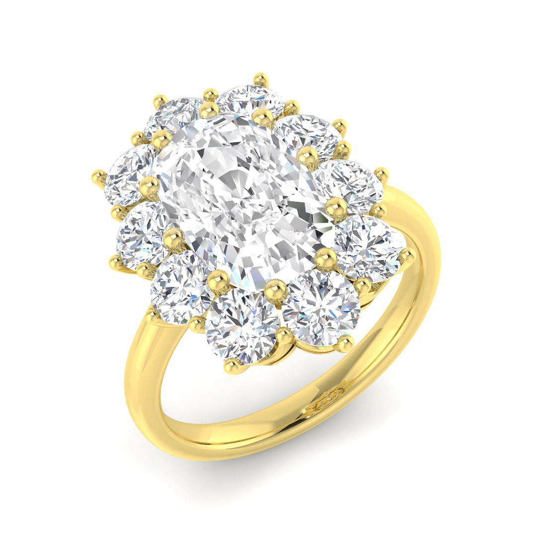 9ct Yellow Gold Cushion Cvd Old Cut Ring 1