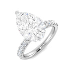 9ct White Gold Pear Lab Grown Diamond Ring 1