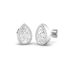9ct White Gold Pear Lab Grown Diamond Earrings 1