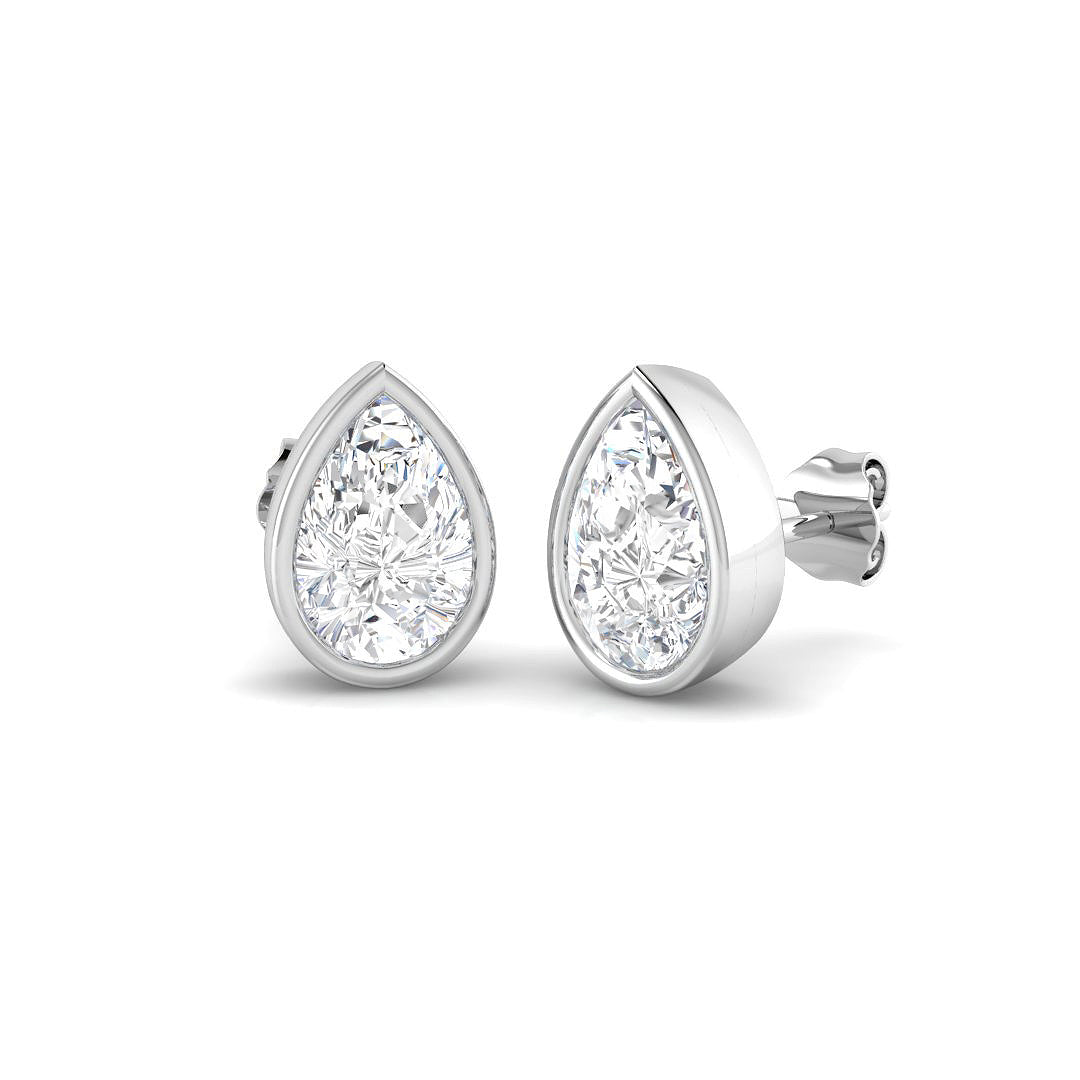 9ct White Gold Pear Lab Grown Diamond Earrings 1