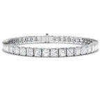 9ct White Gold Asscher Cut Lab Grown Diamond Bracelet 1