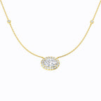 9ct Yellow Gold Oval Lab Grown Diamond Necklace 1