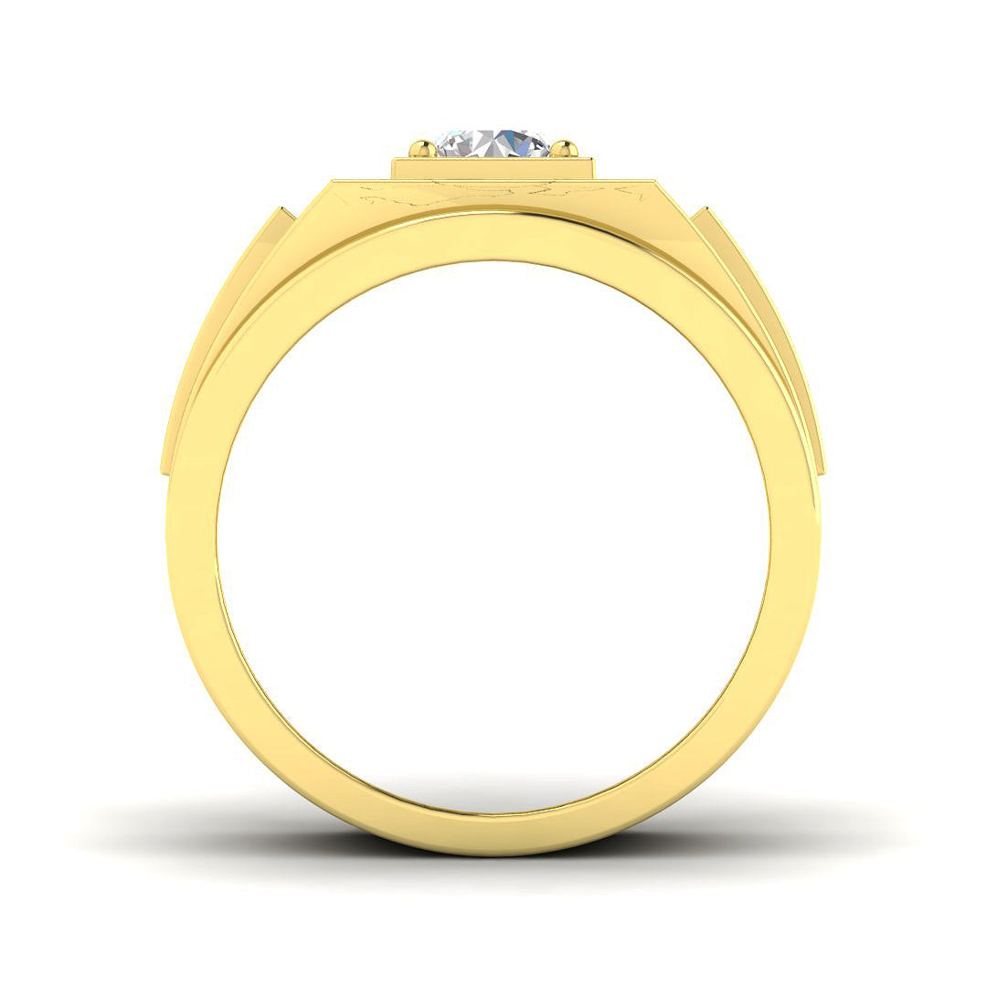 9ct Yellow Gold Round Lab Grown Diamond Ring 2