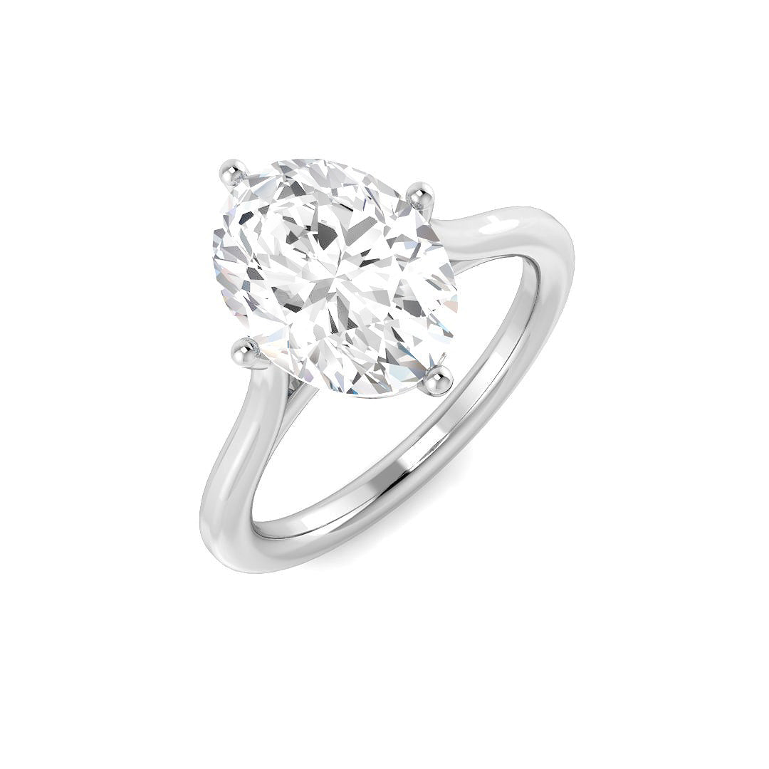 9ct White Gold Oval Lab Grown Diamond Ring 1