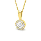9ct Yellow Gold Round Lab Grown Diamond Pendant 1