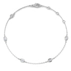 9ct White Gold Oval Lab Grown Diamond Bracelet 1