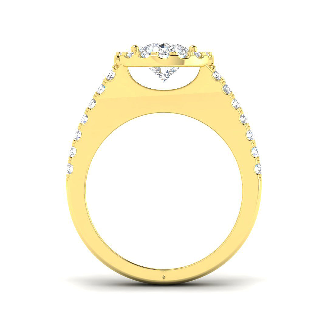 9ct Yellow Gold Pear Lab Grown Diamond Ring 2