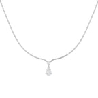 9ct White Gold Pear Lab Grown Diamond Necklace 1