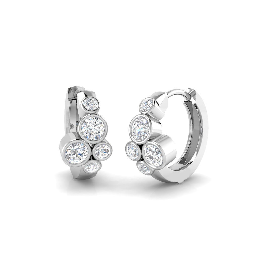 9ct White Gold Round Lab Grown Diamond Earrings 1