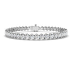 9ct White Gold Round Lab Grown Diamond Bracelet 1