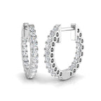 9ct White Gold Round Lab Grown Diamond Earrings 1