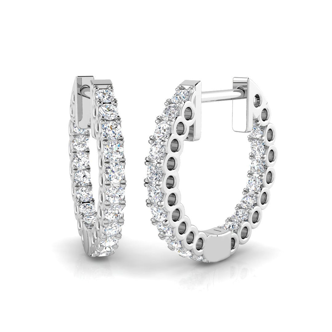 9ct White Gold Round Lab Grown Diamond Earrings 1