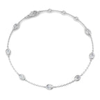 9ct White Gold Oval Lab Grown Diamond Bracelet 1