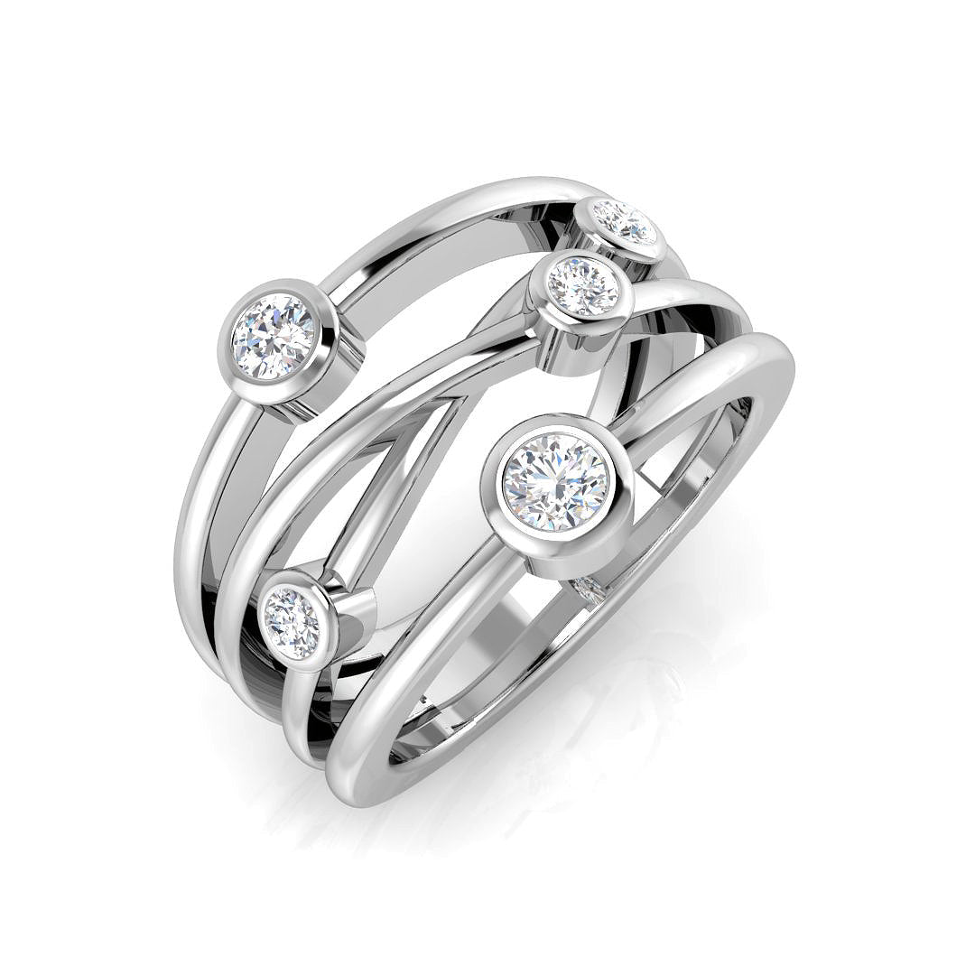 9ct White Gold Round Lab Grown Diamond Ring 1