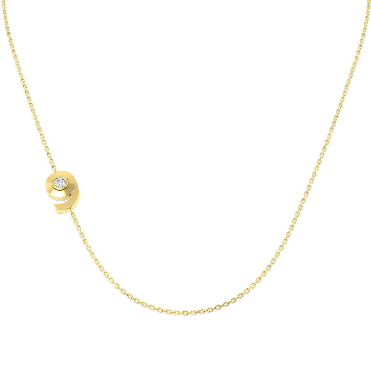 9ct Yellow Gold Round Lab Grown Diamond Necklace 1