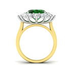18ct Two Tone Oval Emerald and Diamond Ring 2