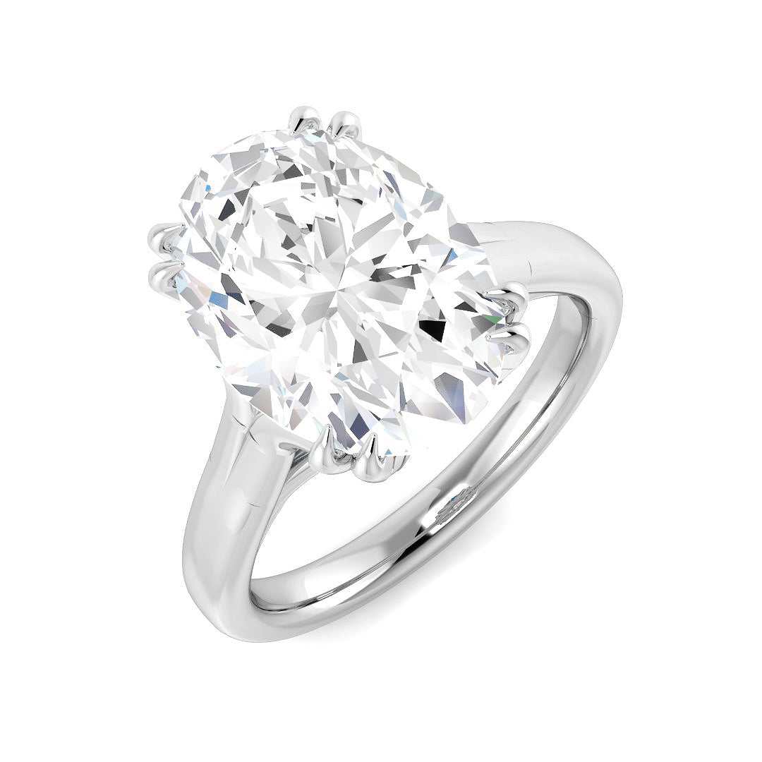 9ct White Gold Oval Lab Grown Diamond Ring 1