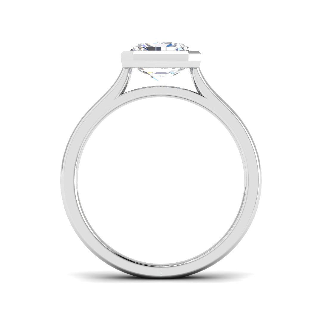 9ct White Gold Asscher Cut Lab Grown Diamond Ring 2
