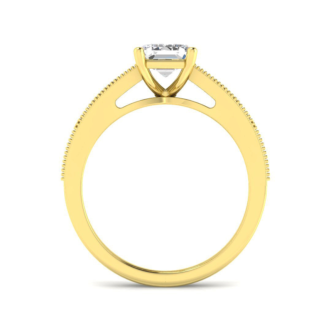 9ct Yellow Gold Baguette and Emerald Cut Lab Grown Diamond Ring 2