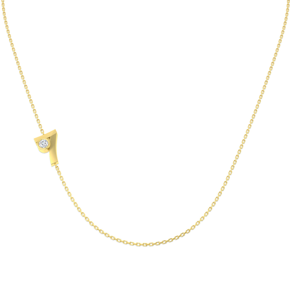 9ct Yellow Gold Round Lab Grown Diamond Necklace 1