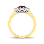 18ct Two Tone Oval Ruby and Diamond Ring 2