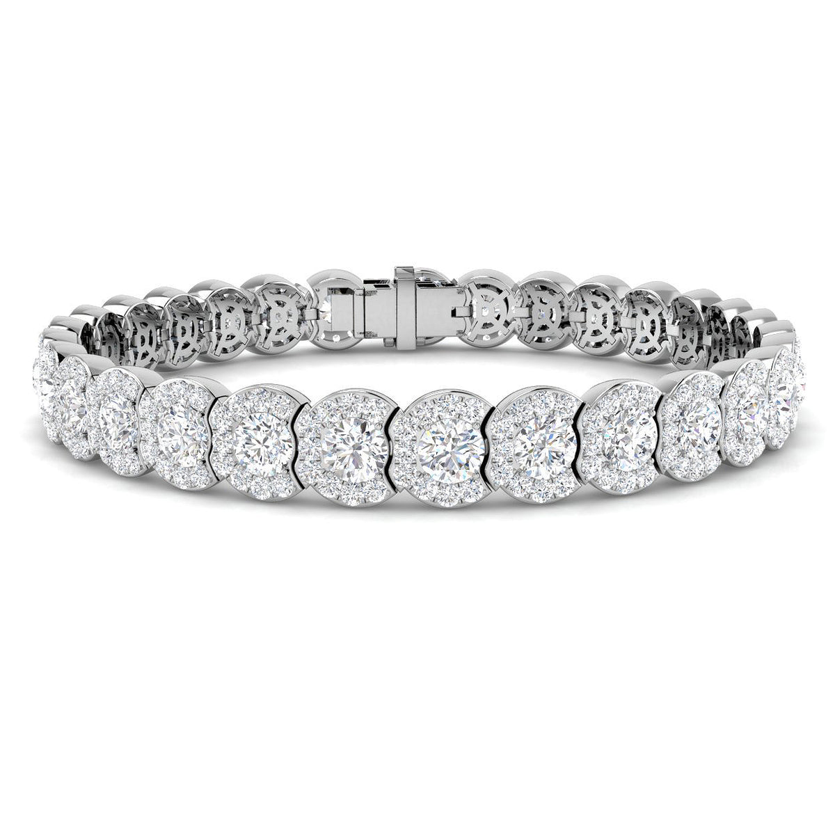 9ct White Gold Round Lab Grown Diamond Bracelet 1