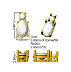 9ct Yellow Gold Oval Lab Grown Diamond Earrings 2