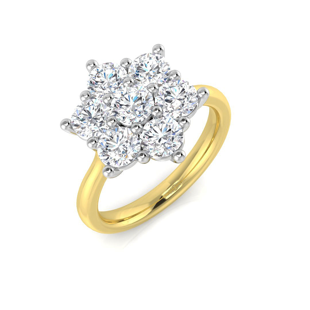 9ct Yellow Gold Round Lab Grown Diamond Ring 1