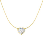 9ct Yellow Gold Heart Lab Grown Diamond Necklace 1