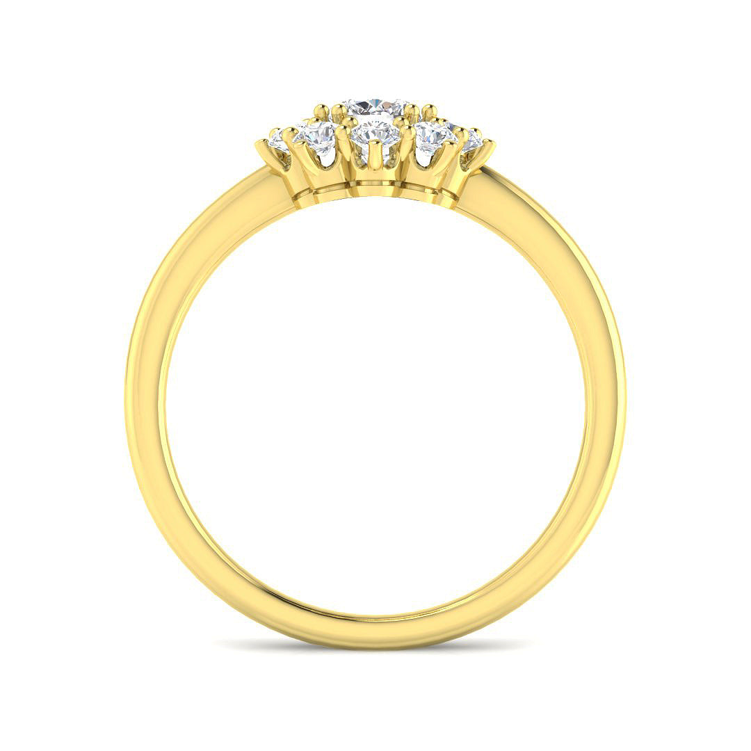 9ct Yellow Gold Cushion Diamond Ring 2