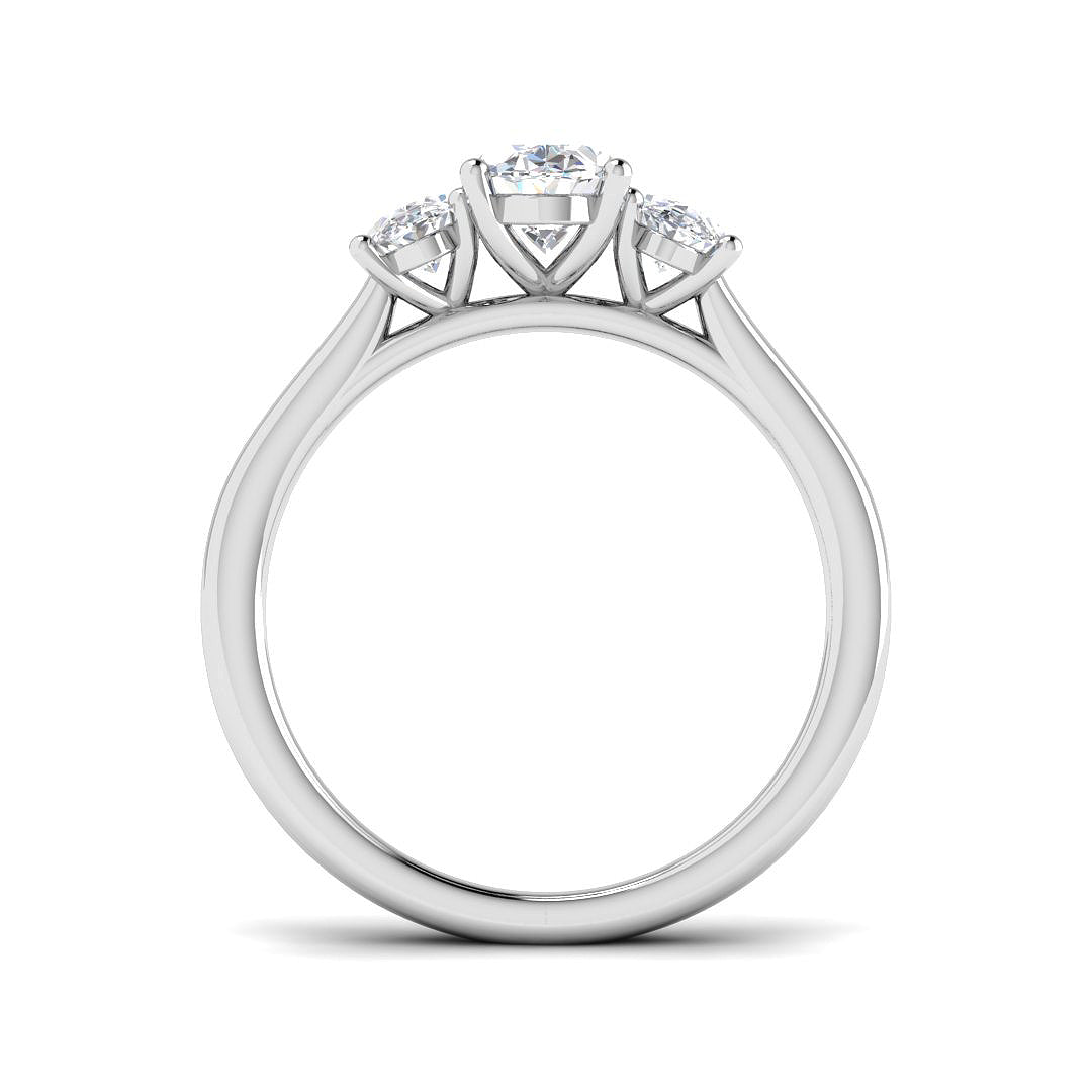 9ct White Gold Oval Lab Grown Diamond Ring 2