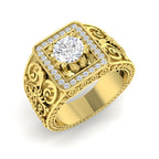 9ct Yellow Gold Round Lab Grown Diamond Ring 1