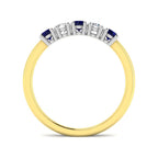 9ct Yellow Gold Round Blue Sapphire and Diamond Ring 2