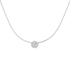9ct White Gold Round Lab Grown Diamond Necklace 1