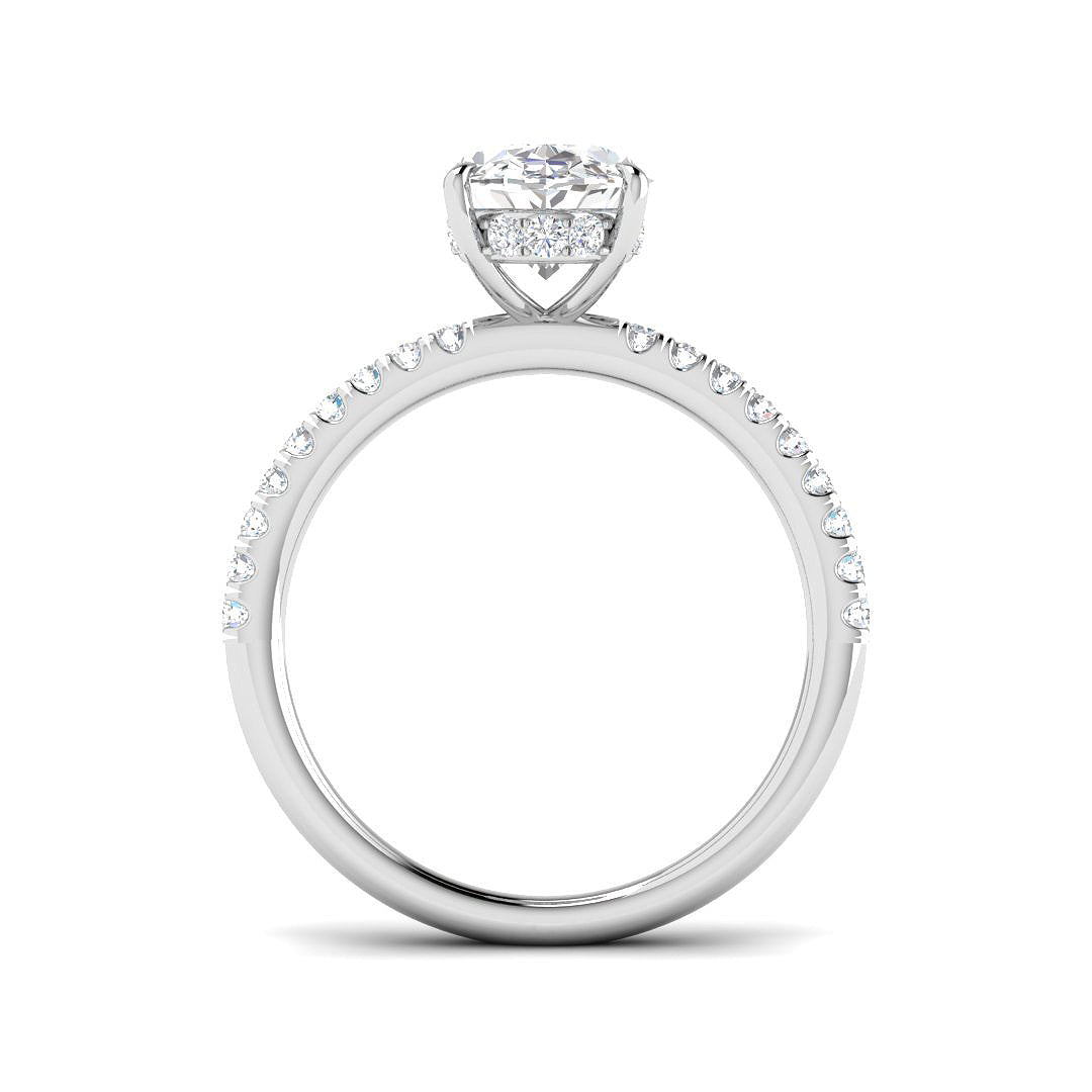 9ct White Gold Oval Lab Grown Diamond Ring 2