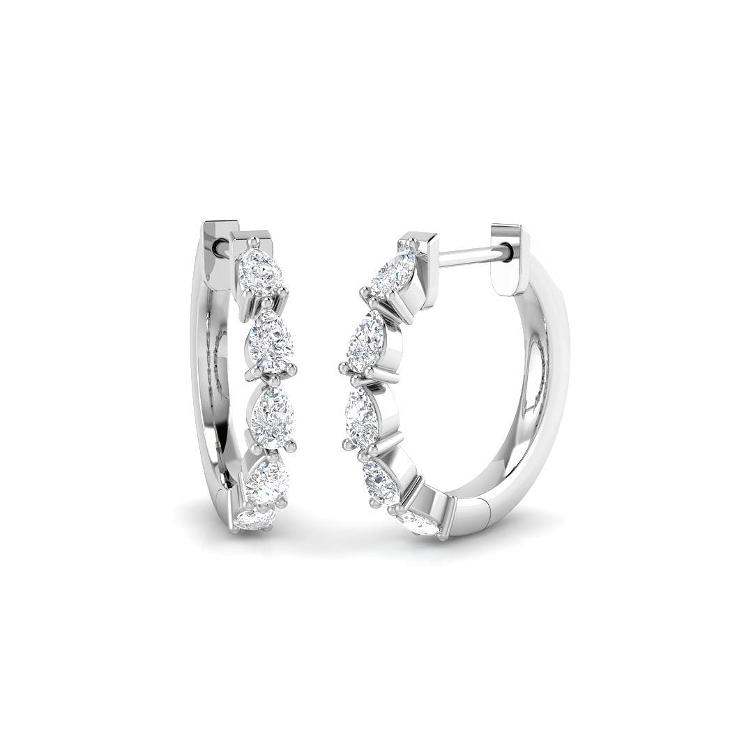 9ct White Gold Pear Lab Grown Diamond Earrings 1