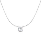 9ct White Gold Round Lab Grown Diamond Necklace 1