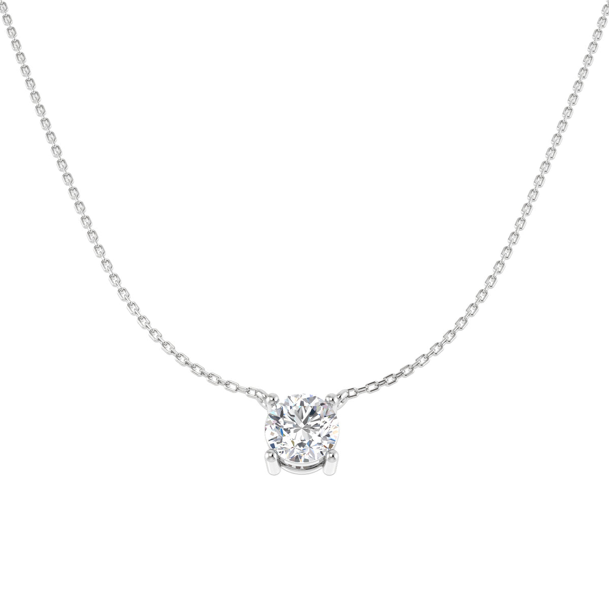 9ct White Gold Round Lab Grown Diamond Necklace 1