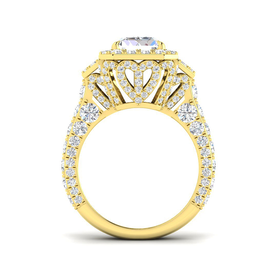 9ct Yellow Gold Radiant Lab Grown Diamond Ring 2