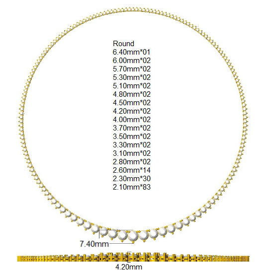 9ct White Gold Round Lab Grown Diamond Necklace 2