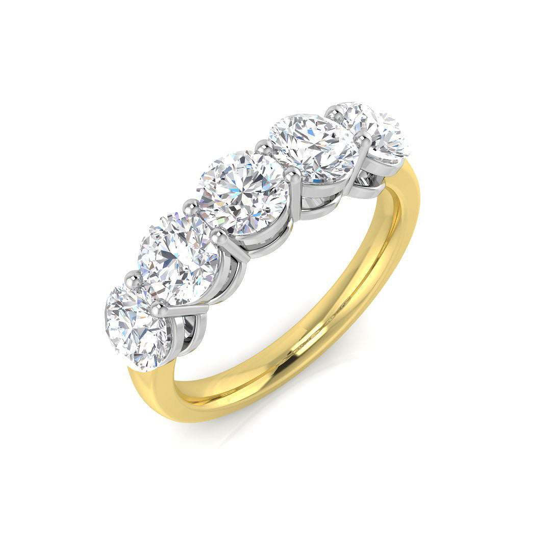 18ct Yellow Gold Round Lab Grown Diamond Ring 1